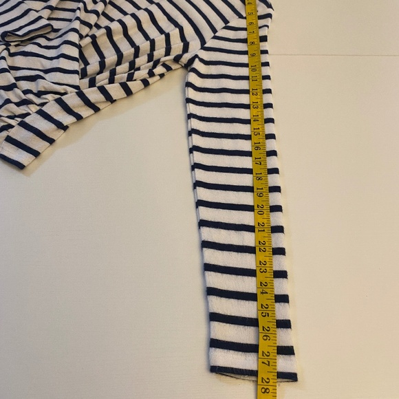 Joe's Jeans Collection Twist Wrap Striped Blouse Navy / Cream Size Small - Picture 12 of 12